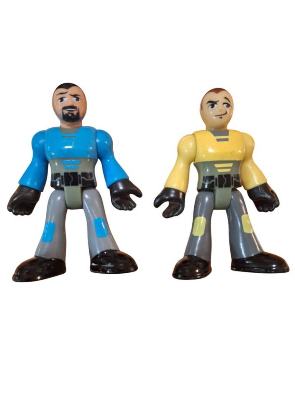 Imaginext Dino Riders 4 Figures 3" Lot Jurassic Dinosaur Yellow Blue Red - Picture 2 of 11